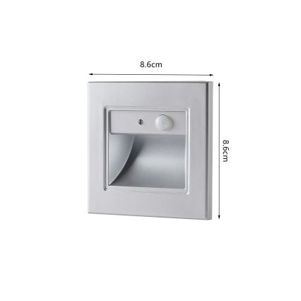 Brilagi - LED schodiskové svietidlo so senzorom STEP LIGHT LED/1,5W/230V IP44 strieborné
