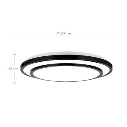 Brilagi - LED Smievateľné stropné svietidlo LUCIANO LED/48W/230V 3000-6500K ø 39 cm čierna + diaľkové ovládanie