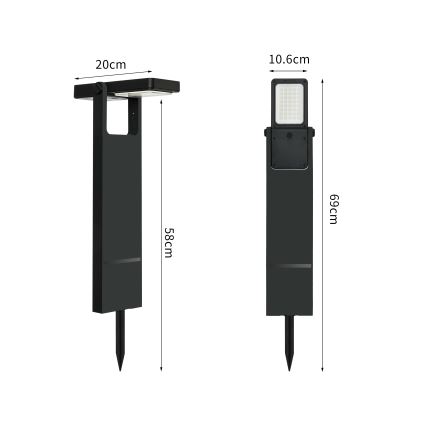 Brilagi - LED Solárna lampa SLNKO SPIKE LED/4W/3,7V 2200 mAh IP44