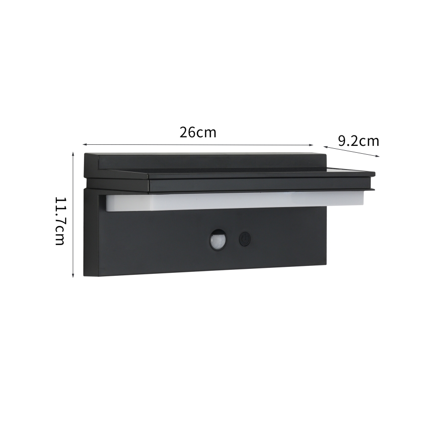 Brilagi - LED Solárne nástenné svietidlo so senzorom SLNKO SENSE LED/10W/3,7V 4000 mAh IP44