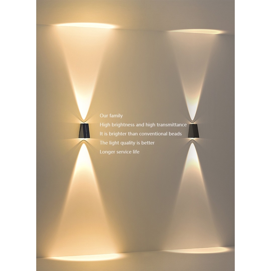 Brilagi - LED Solárne nástenné svietidlo PYRAMID LED/2W/3,2V 1300 mAh IP54