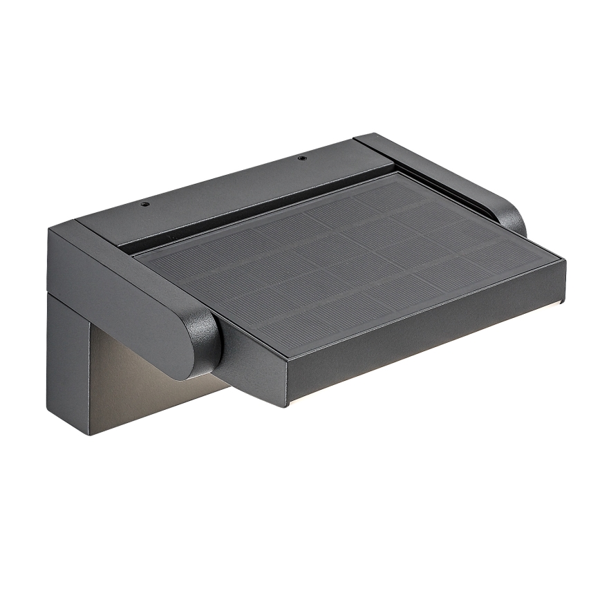 Brilagi - LED solárne nástenné svietidlo so senzorom pohybu a súmraku ANKLE LED/10W/3,7V 3000 mAh 3000K IP65 antracit