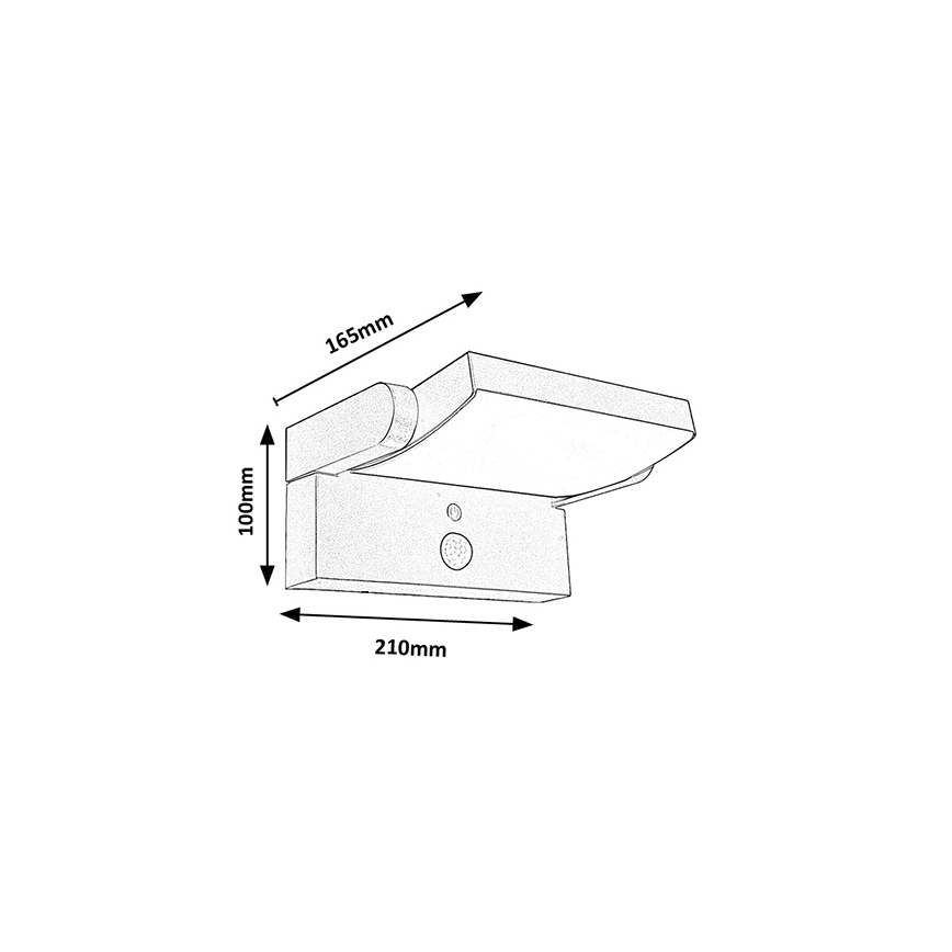 Brilagi - LED solárne nástenné svietidlo so senzorom pohybu a súmraku ANKLE LED/10W/3,7V 3000 mAh 3000K IP65 antracit