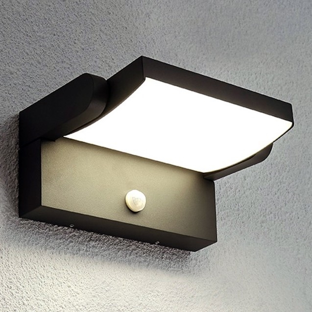 Brilagi - LED solárne nástenné svietidlo so senzorom pohybu a súmraku ANKLE LED/10W/3,7V 3000 mAh 4000K IP65 antracit