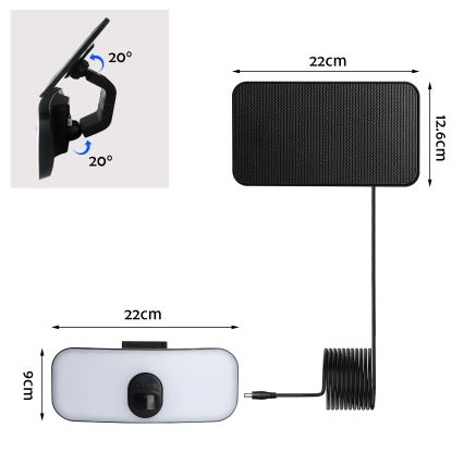 Brilagi - LED Solárne nástenné svietidlo so senzorom ROOF LED/13W/5V IP65