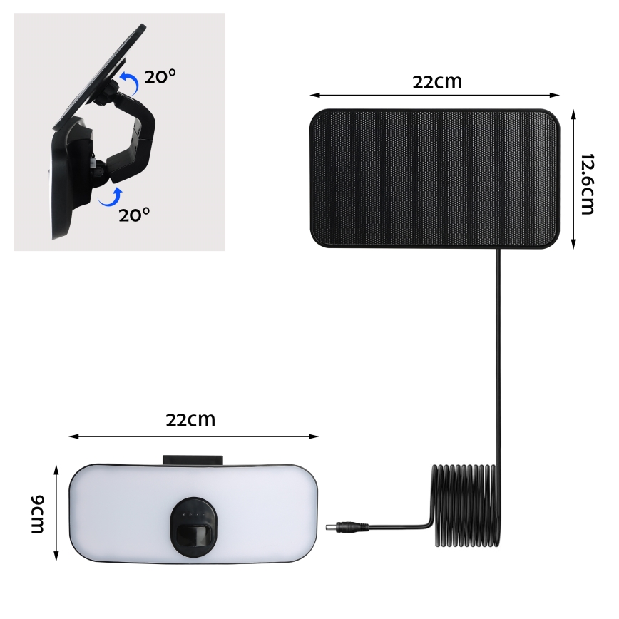 Brilagi - LED Solárne nástenné svietidlo so senzorom ROOF LED/13W/5V IP65