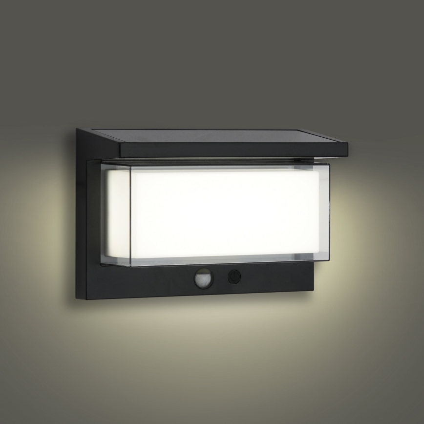 Brilagi - LED Solárne nástenné svietidlo so senzorom SLNKO LUME LED/10W/3,7V 4000 mAh IP44