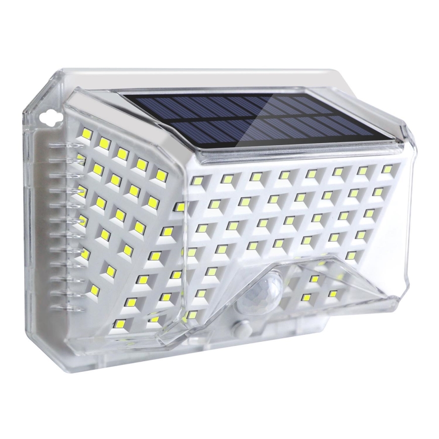 Brilagi - LED Solárne nástenné svietidlo so senzorom WALLIE LED/4W/5,5V 1200 mAh 6500K IP64 strieborná