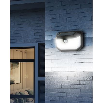 Brilagi - LED Solárne nástenné svietidlo so senzorom WALLIE LED/4W/5,5V 1200mAh 6500K IP65