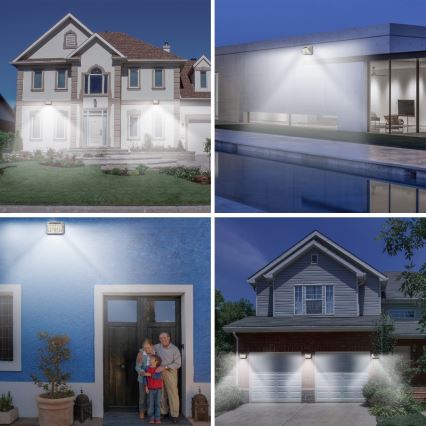 Brilagi - LED Solárne nástenné svietidlo so senzorom WALLIE LED/4W/5,5V 1200 mAh 6500K IP64 strieborná