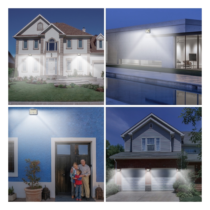 Brilagi - LED Solárne nástenné svietidlo so senzorom WALLIE LED/4W/5,5V 1200 mAh 6500K IP64 strieborná
