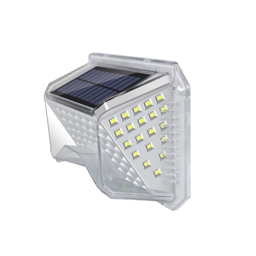 Brilagi - LED Solárne nástenné svietidlo so senzorom WALLIE LED/4W/5,5V 1200 mAh 6500K IP64 strieborná