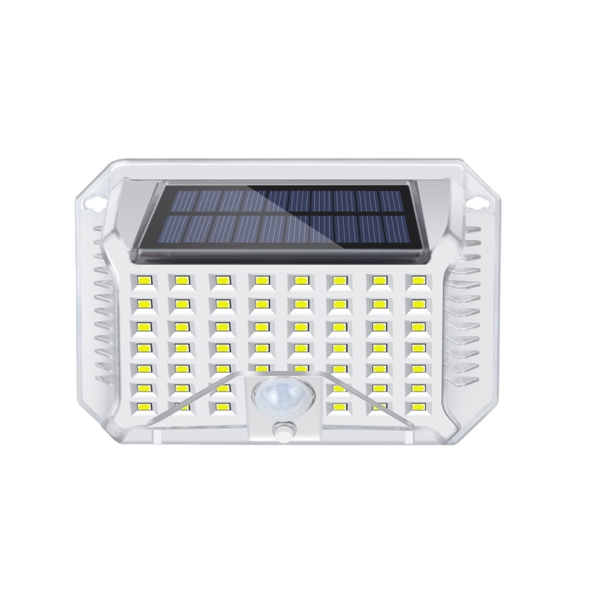 Brilagi - LED Solárne nástenné svietidlo so senzorom WALLIE LED/4W/5,5V 1200 mAh 6500K IP64 strieborná