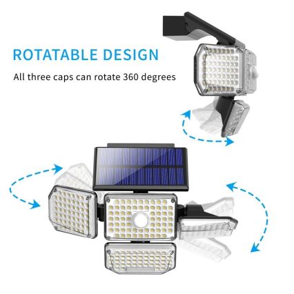 Brilagi - LED Solárne nástenné svietidlo so senzorom pohybu a súmraku WALLIE LED/5W/5,5V 2400 mAh IP65