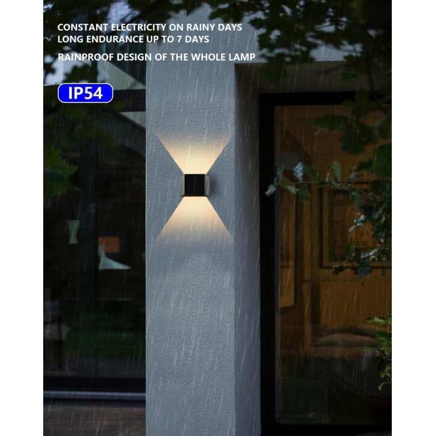 Brilagi - LED Solárne nástenné svietidlo SOLAR CUBE LED/2W/3,2V 1300 mAh IP54