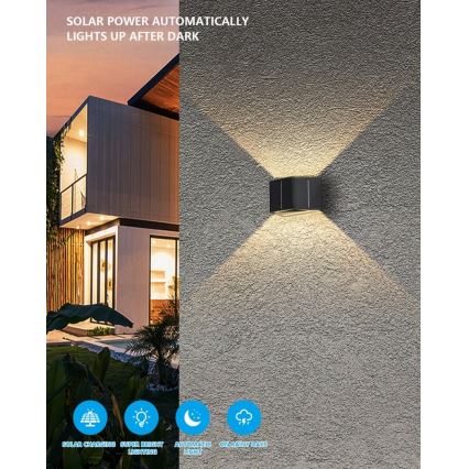 Brilagi - LED Solárne nástenné svietidlo SOLAR CUBE LED/2W/3,2V 1300 mAh IP54