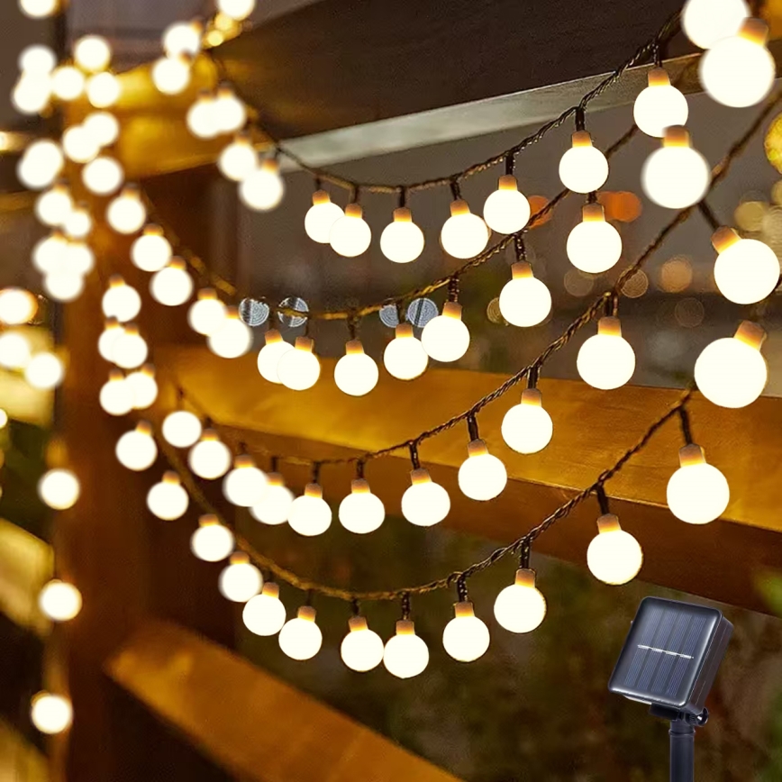 Brilagi - LED Solárny dekoračná reťaz BUBBLE 50xLED/8 funkcií 7m IP65 teplá biela