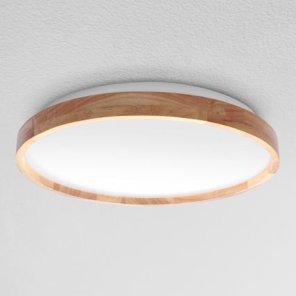 Brilagi - LED stmievateľné stropné svietidlo ALSON LED/48W/230V 3000-6500K dub pr. 39,5 cm + diaľkové ovládanie