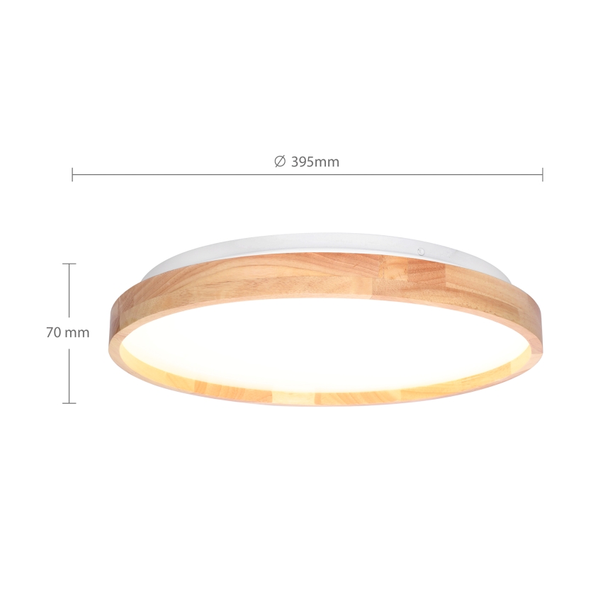 Brilagi - LED stmievateľné stropné svietidlo ALSON LED/48W/230V 3000-6500K dub pr. 39,5 cm + diaľkové ovládanie