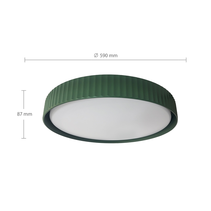 Brilagi - LED stmievateľné stropné svietidlo LUCIA LED/60W/230V 3000-6500K pr. 59 cm zelené + diaľkové ovládanie