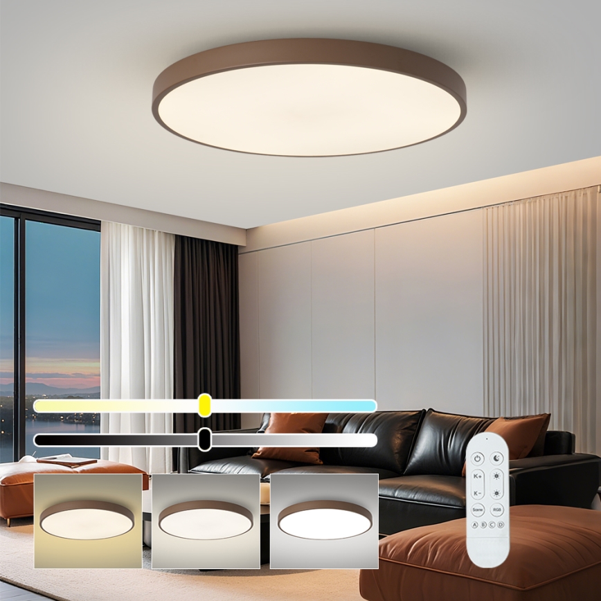 Brilagi - LED stmievateľné svietidlo POOL SMART LED/128W/230V pr. 100 cm 3000-6000K Wi-Fi Tuya + diaľkové ovládanie hnedá