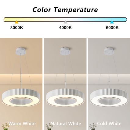 Brilagi - LED stmievateľný luster na lanku LUMIX LED/48W/230V 3000-6000K biela pr. 50 cm + diaľkové ovládanie