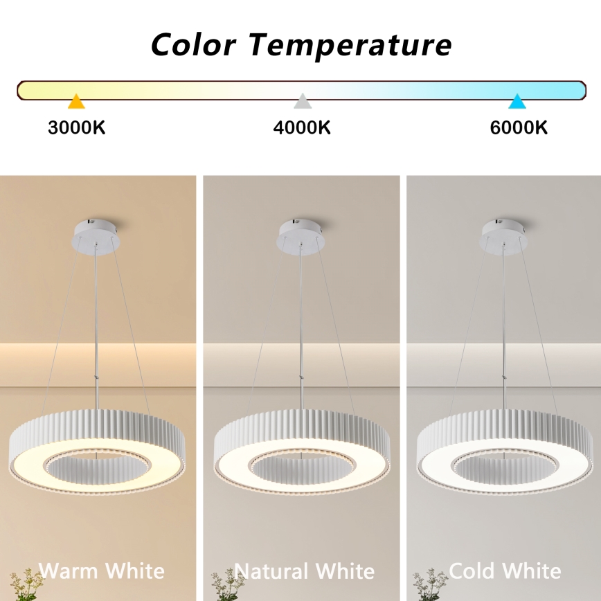 Brilagi - LED stmievateľný luster na lanku LUMIX LED/48W/230V 3000-6000K biela pr. 50 cm + diaľkové ovládanie