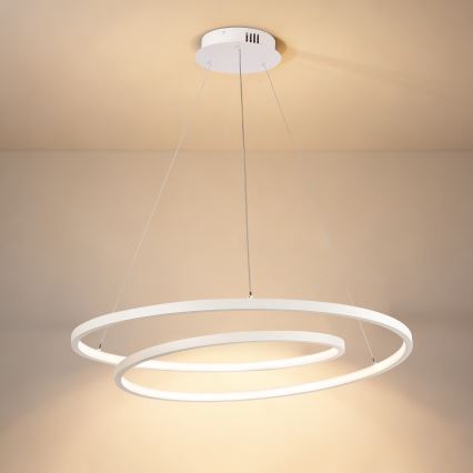 Brilagi - LED stmievateľný závesný luster na lanku TWISTER LED/75W/230V 3000-6000K priemer 70 cm biely + diaľkové ovládanie