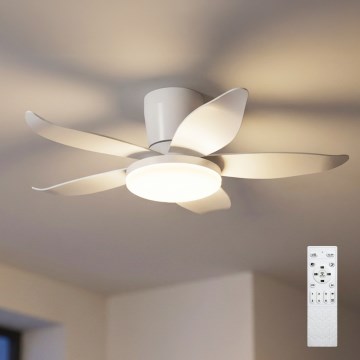 Brilagi - LED stlmiteľný stropný ventilátor LED/32W/230V 3000-6500K priemer 95 cm biela + diaľkové ovládanie