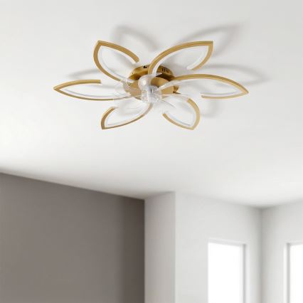 Brilagi - LED stmievateľný stropný ventilátor LED/34W/230V 3000-6500K priemer 78 cm zlatý + diaľkové ovládanie
