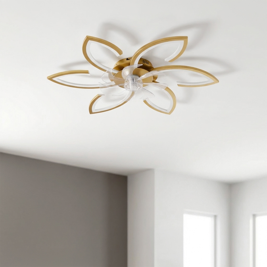 Brilagi - LED stmievateľný stropný ventilátor LED/34W/230V 3000-6500K priemer 78 cm zlatý + diaľkové ovládanie