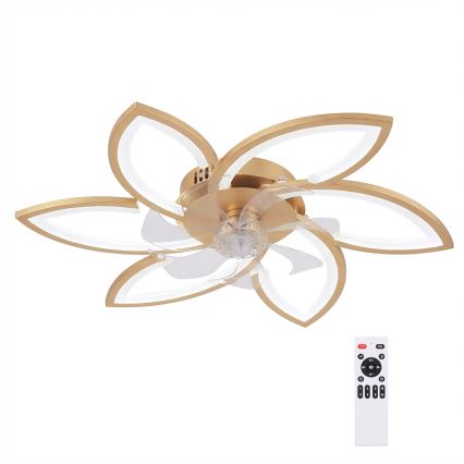 Brilagi - LED stmievateľný stropný ventilátor LED/34W/230V 3000-6500K priemer 78 cm zlatý + diaľkové ovládanie
