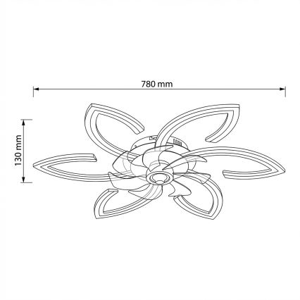 Brilagi - LED stmievateľný stropný ventilátor LED/34W/230V 3000-6500K priemer 78 cm zlatý + diaľkové ovládanie