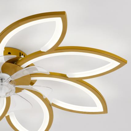 Brilagi - LED stmievateľný stropný ventilátor LED/43W/230V 3000-6500K priemer 90 cm zlatá + diaľkové ovládanie