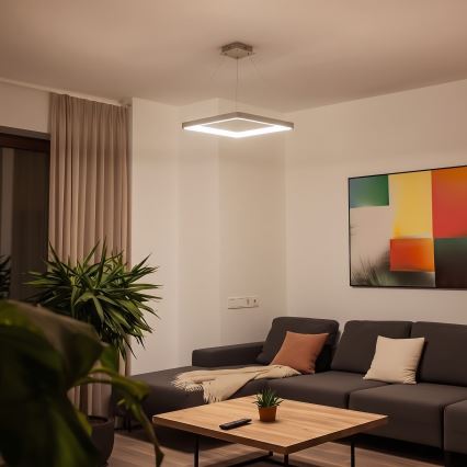BRILAGI - LED Stmievateľný luster na lanku FALCON SLIM LED/50W/230V 3000-6500K 50x50 cm béžová + diaľkové ovládanie