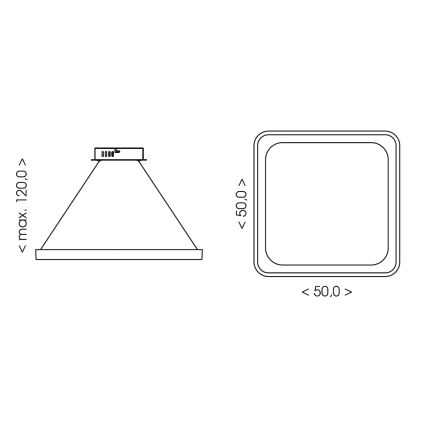 BRILAGI - LED Stmievateľný luster na lanku FALCON SLIM LED/50W/230V 3000-6500K 50x50 cm béžová + diaľkové ovládanie