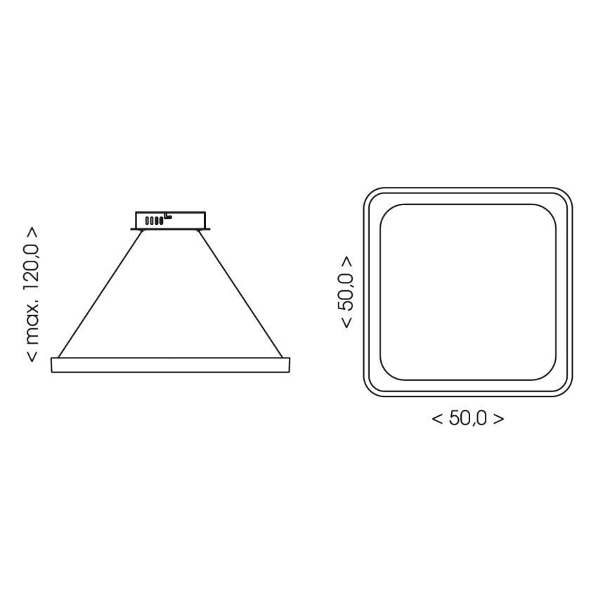 BRILAGI - LED Stmievateľný luster na lanku FALCON SLIM LED/50W/230V 3000-6500K 50x50 cm béžová + diaľkové ovládanie