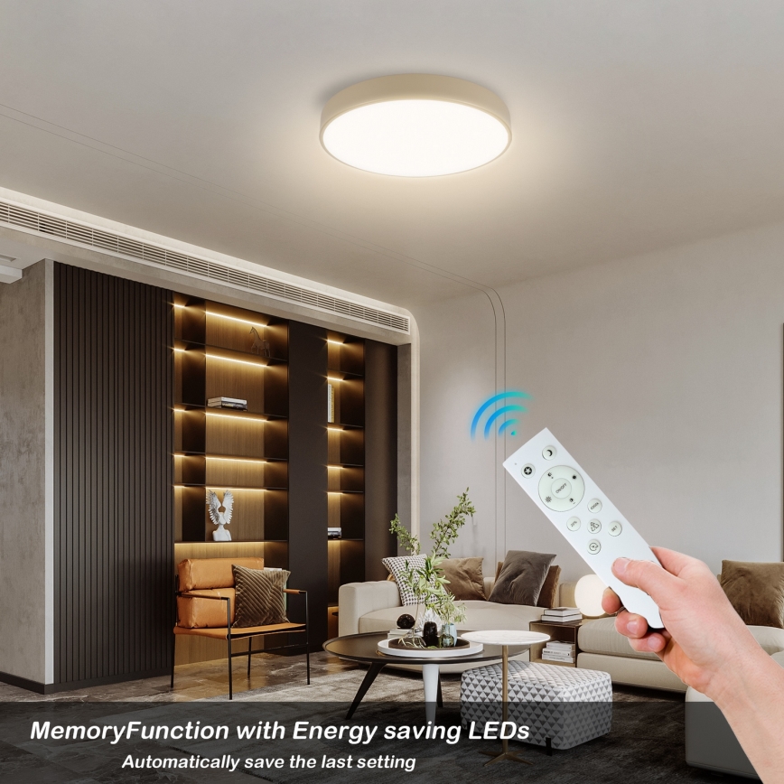 Brilagi - LED Stmívatelné stropné svietidlo POOL SMART LED/48W/230V Ø 40 cm Wi-Fi Tuya béžová + diaľkové ovládanie