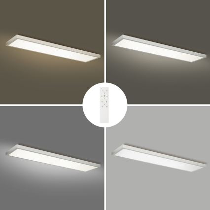 Brilagi - LED Stmievateľné kúpeľňové stropné svietidlo FRAME SMART LED/50W/230V 120x30 cm 3000-6000K IP44 strieborná + diaľkové ovládanie