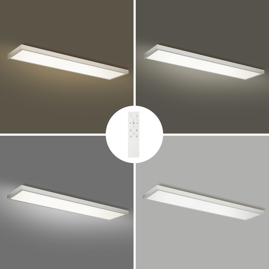 Brilagi - LED Stmievateľné kúpeľňové stropné svietidlo FRAME SMART LED/50W/230V 120x30 cm 3000-6000K IP44 strieborná + diaľkové ovládanie