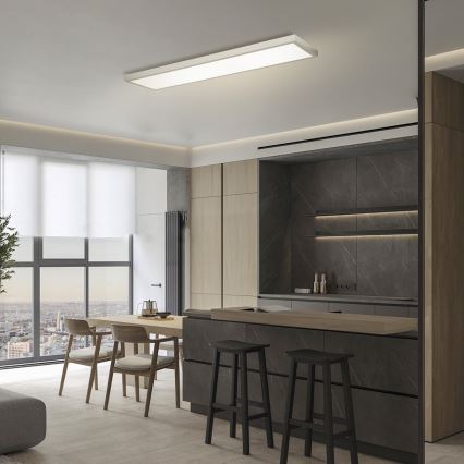Brilagi - LED Stmievateľné kúpeľňové stropné svietidlo FRAME SMART LED/50W/230V 120x30 cm 3000-6000K IP44 strieborná + diaľkové ovládanie