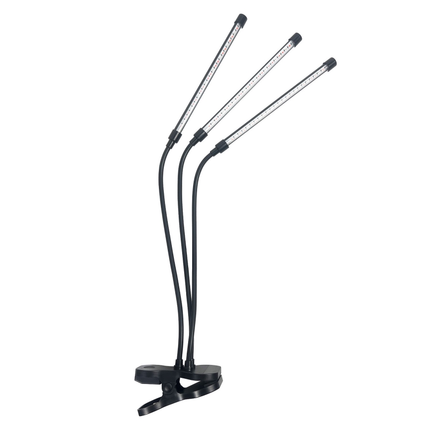 Brilagi - LED Stmievateľná flexibilná stolná lampa s klipom na pestovanie rastlín VITABLOOM 3xLED/10W/230V čierna
