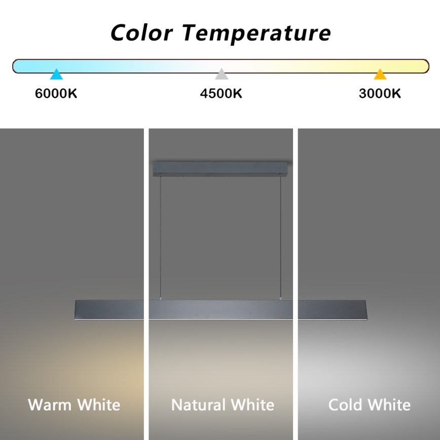 Brilagi - LED Stmievateľný luster na lanku SLIMLINE LED/40W/230V 3000-6000K antracit + diaľkové ovládanie