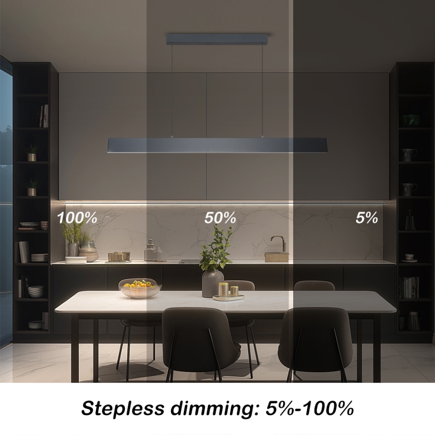 Brilagi - LED Stmievateľný luster na lanku SLIMLINE LED/40W/230V 3000-6000K antracit + diaľkové ovládanie