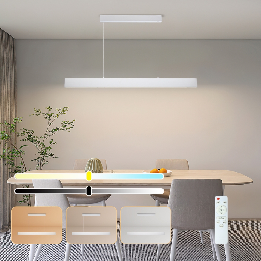 Brilagi - LED Stmievateľný luster na lanku SLIMLINE LED/40W/230V 3000-6000K biela + diaľkové ovládanie
