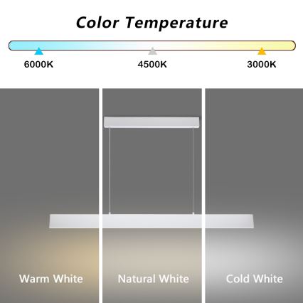 Brilagi - LED Stmievateľný luster na lanku SLIMLINE LED/40W/230V 3000-6000K biela + diaľkové ovládanie