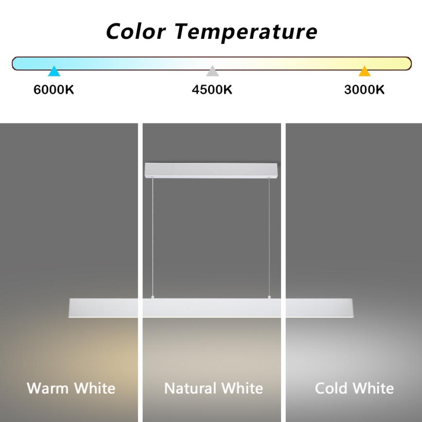 Brilagi - LED Stmievateľný luster na lanku SLIMLINE LED/40W/230V 3000-6000K biela + diaľkové ovládanie