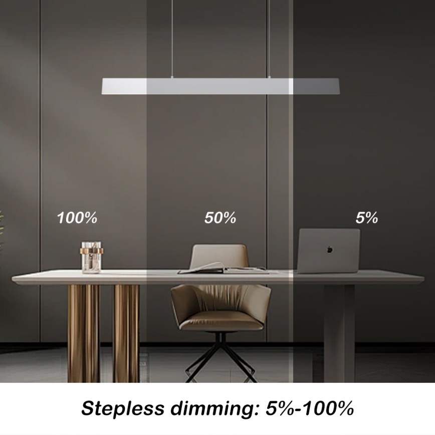 Brilagi - LED Stmievateľný luster na lanku SLIMLINE LED/40W/230V 3000-6000K biela + diaľkové ovládanie