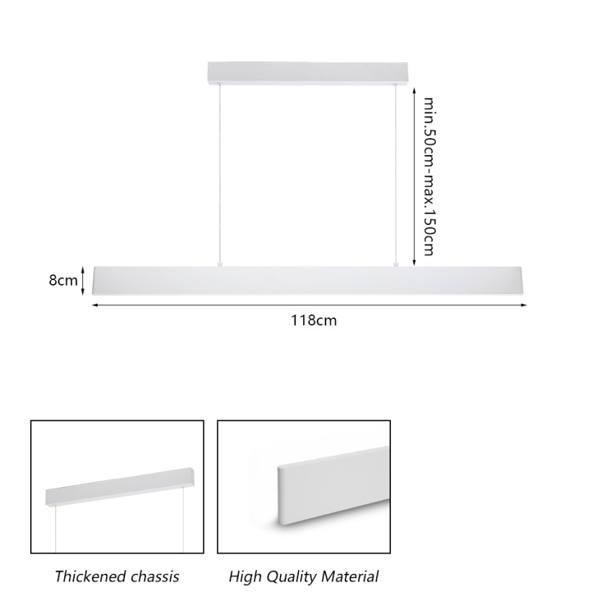 Brilagi - LED Stmievateľný luster na lanku SLIMLINE LED/40W/230V 3000-6000K biela + diaľkové ovládanie
