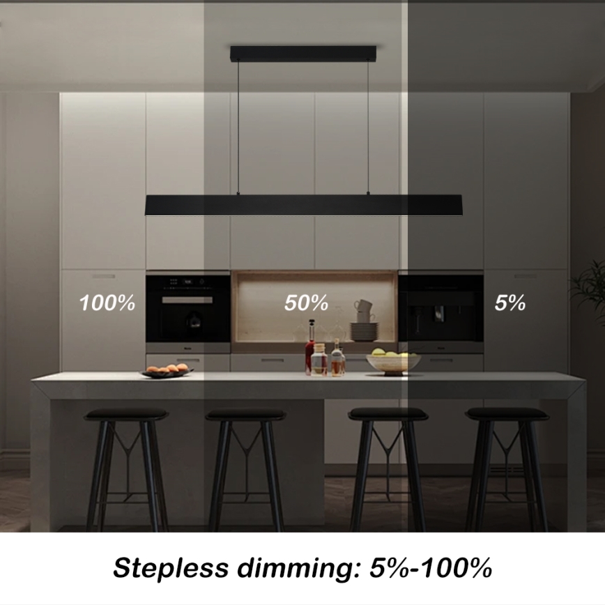 Brilagi - LED Stmievateľný luster na lanku SLIMLINE LED/40W/230V 3000-6000K čierna + diaľkové ovládanie